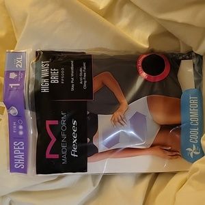 Black Maidenform Women's Flexees Cool Comfort Firm Control Hi Waist Brief FP5000